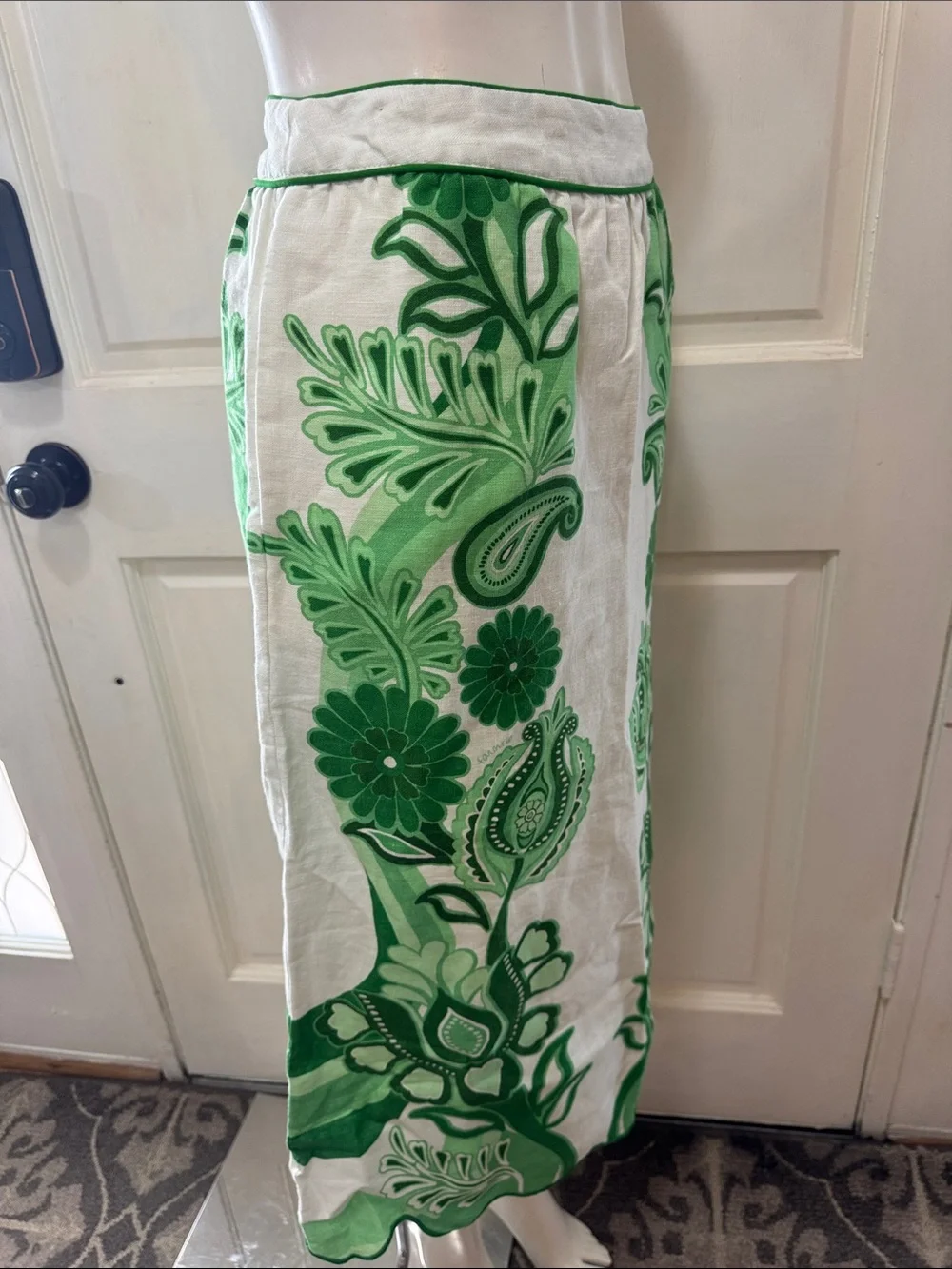Farm Rio Color  Festival Linen Midi Skirt Size XSMALL - Picture 10 of 14